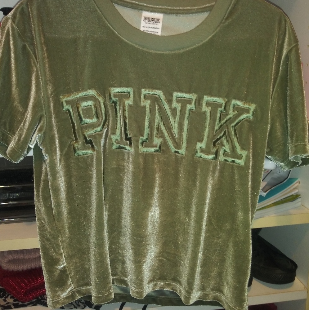 Pink VS velvet crop top